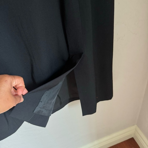 HW New York Womens Black Short Sleeve V-Neck Wool Sheath Midi Dress Size‎ 14 - Picture 5 of 12